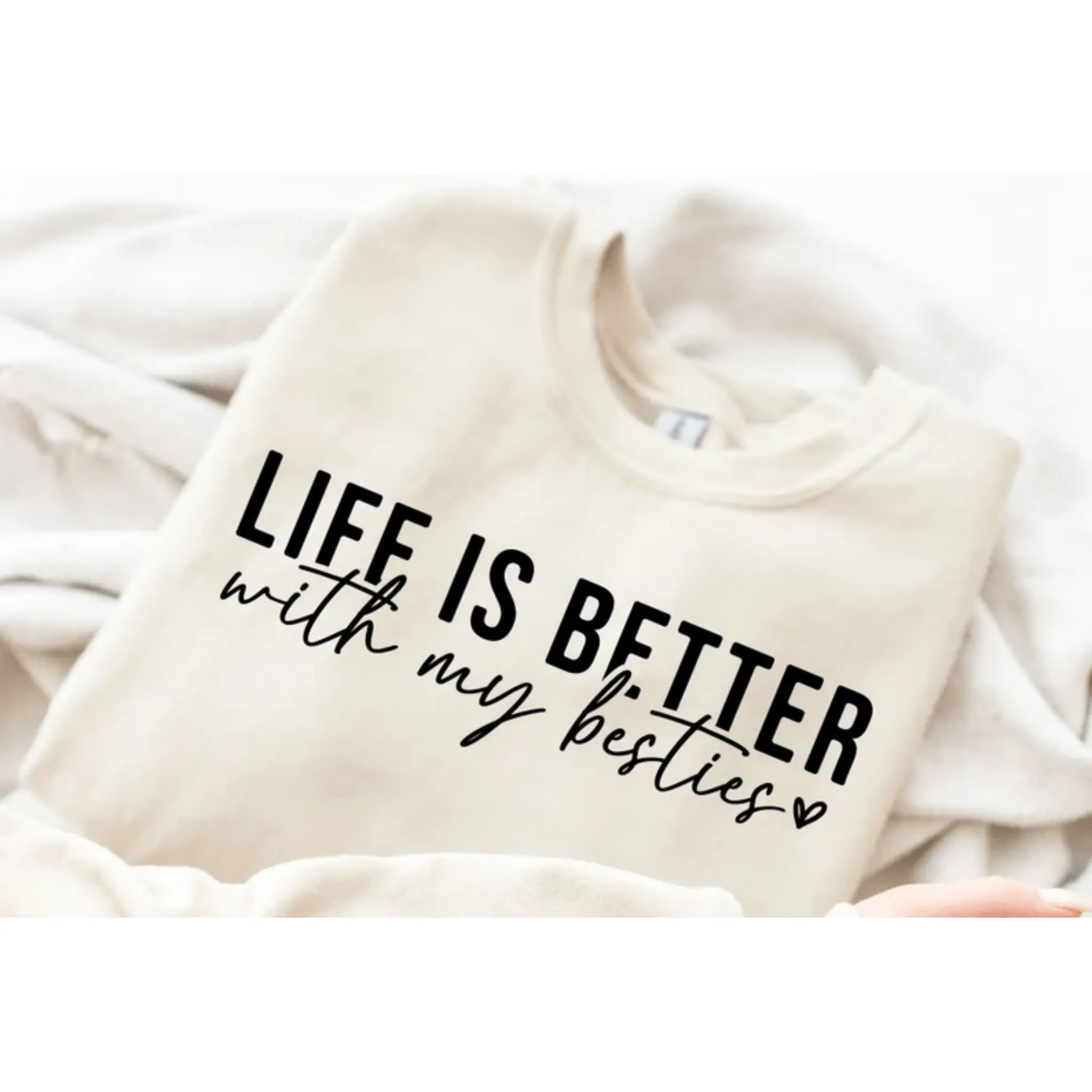 RTS LIFE IS BETTER WITH MY BESTIE SINGLE COLOR BLACK DTF DIRECT TO FILM transfers ADULT 7X12  22-D