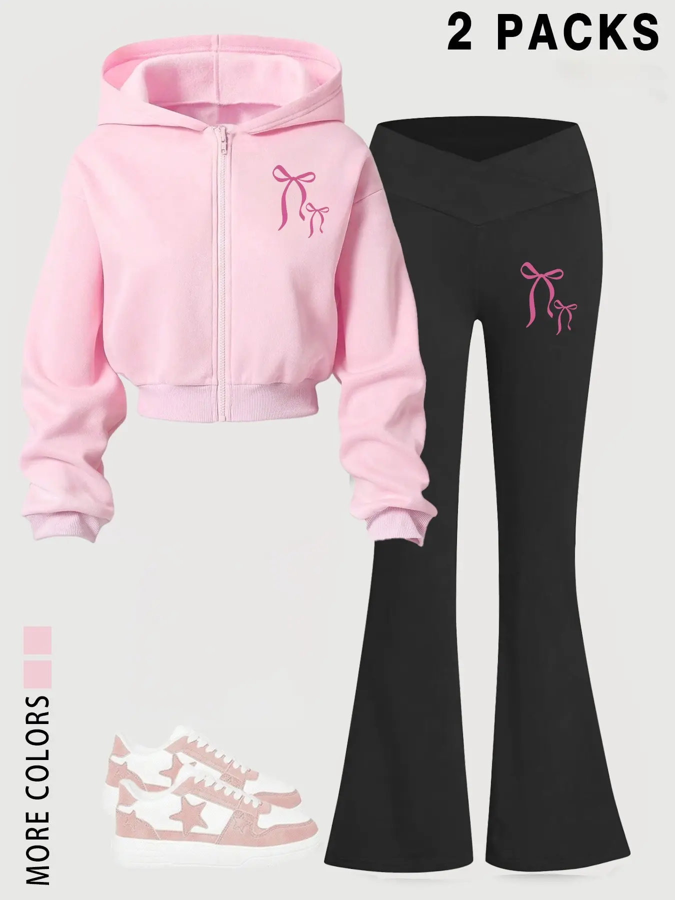 Women's Zipper Short Jacket & Yoga Flare Pants Set, Casual Y2K Style, Spring & Fall, Daily Wear, Vacation, Campus, Camping, Streetwear, Flared