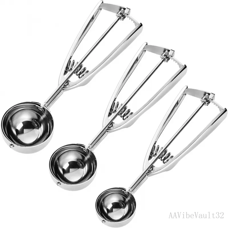 Cookie Scoop Set, Cookie Scoops for Baking Set of 3, Cookie Dough Scoops, , Include Large/Medium/Small, for Cookies, Ice Cream, Muffin, Cupcakes, Truffles, Mashed PotatoesAAVibeVault32