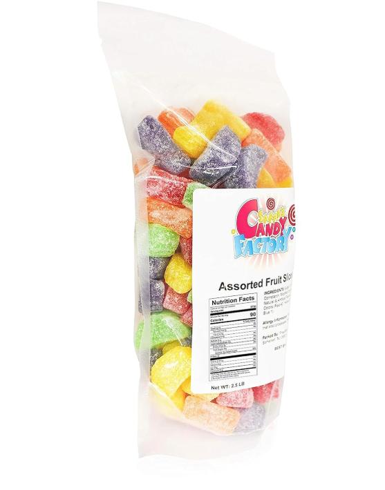 Sarah's Candy Factory Assorted Fruit Slice Candy in Resealable Bag, 2.5 Lbs