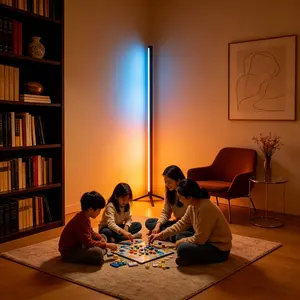 1PC 39.37-inch (100 cm) Modern RGB LED Floor Lamp — Featuring Music Sync, Button Control, and USB Power Supply. Modern Mood Lighting, Decorative Home Lighting for Living Rooms, Bedrooms, Studies, and Offices — Create a Warm and Inviting Atmosphere.