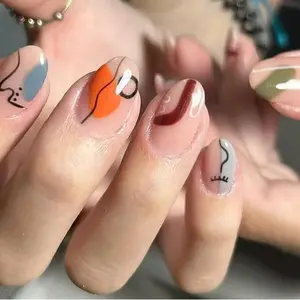 Pure handmade nail extensions, European and American style, medium-long length