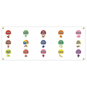 SignMission  18 x 48 in. 15 Flavors Snow Cone & Heavy Duty 13 oz Vinyl Banner with Grommets Single Sided