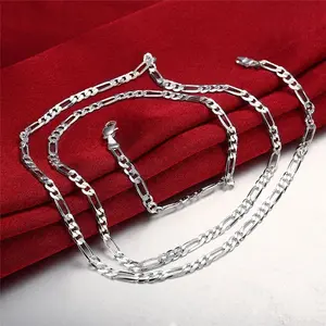 Dainty Electroplated 925 Sterling Silver 4MM/6MM/8MM/12MM Chain Necklace 16-30 Inch for Man Women Fashion Jewelry High End Necklace- Hypoallergenic