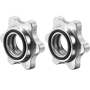 UXCELL Hexagonal Handle Nut, 2 Pieces, 28 mm, Non-Slip, Locking Grip for Barbell Weightlifting