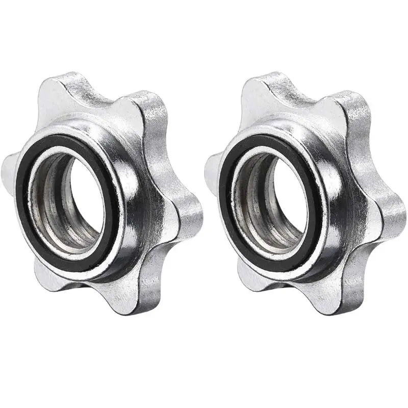 UXCELL Hexagonal Handle Nut, 2 Pieces, 28 mm, Non-Slip, Locking Grip for Barbell Weightlifting Gym Accessories