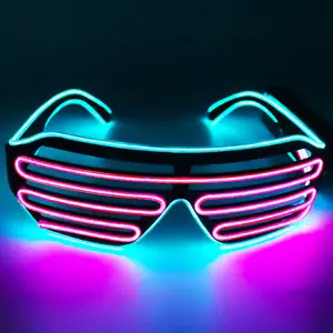 Wireless LED Light-Up Glasses for Parties, Glow in the Dark Accessory for Dj, Edm Events, Halloween and Christmas Celebrations, Party Event Props