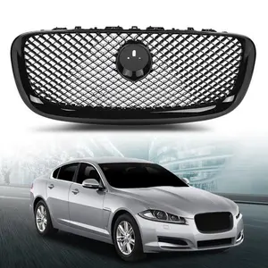 Front Bumper Upper Mesh Grille Fit For 2012 2013 2014 2015 Jaguar XF XFR Black