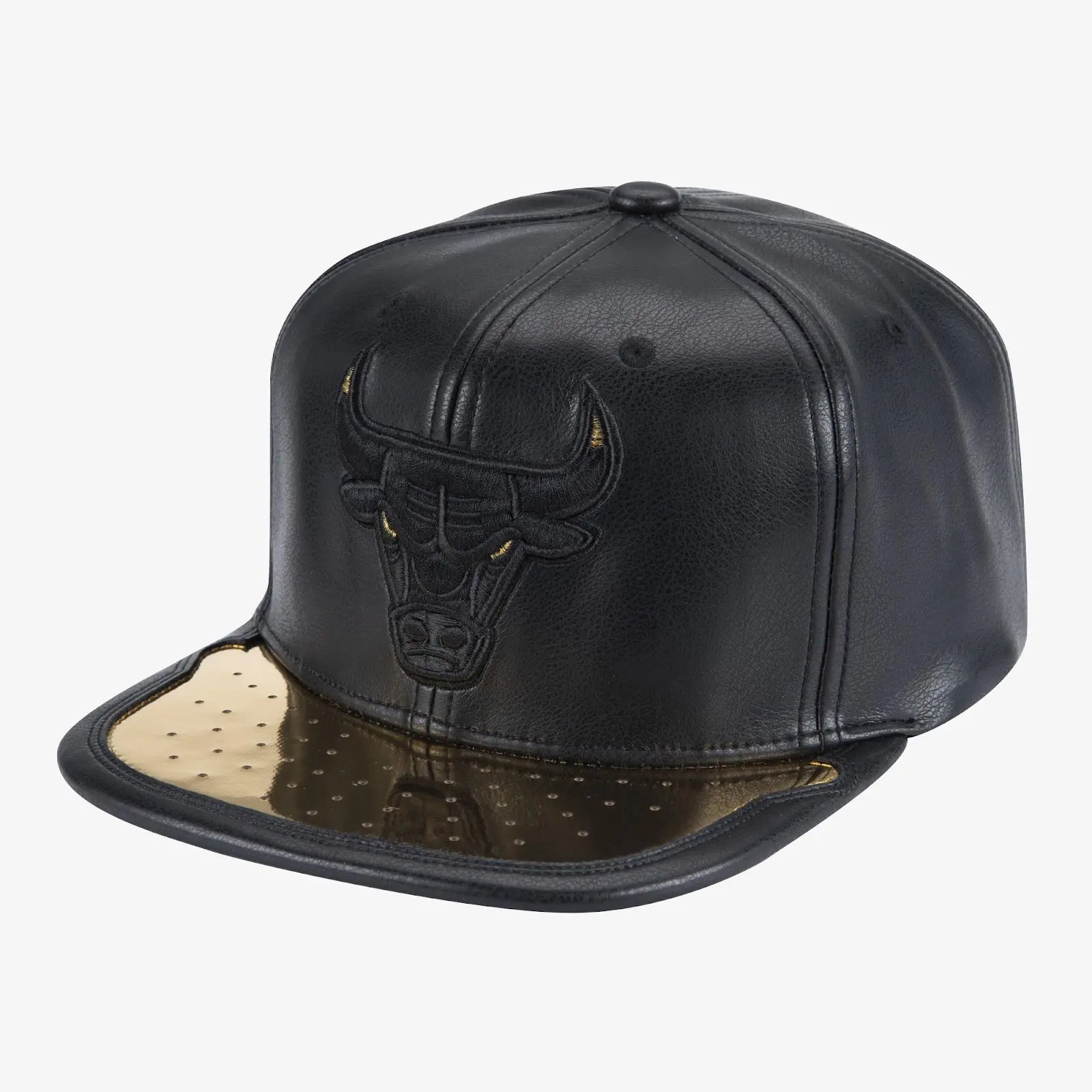 Black/Gold Chicago Bulls Day One Snapback Hat NBA Throwback Cap Adjustable Fan Gear Mitchell & Ness