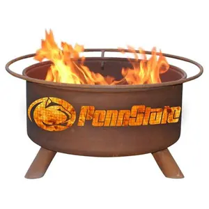 212 MAIN Penn State Logo Wood Burning Fire Pit - 50lb Weight Capacity, Spark Screen, Open Flame Outdoor Fire Pit for Patio Use, Fire Pit Outdoor