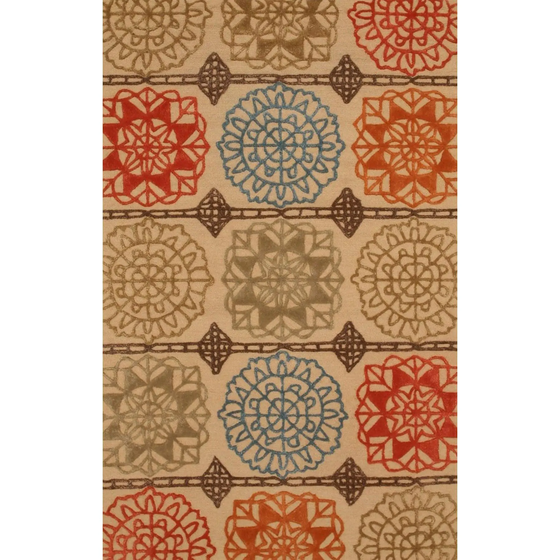 Artistic Sumptuous Beige Hand Tufted Wool Rug