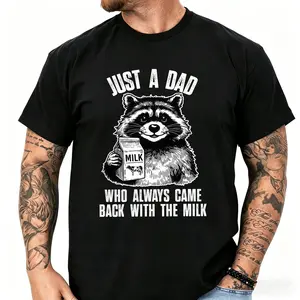 Dad Raccoon T-shirt, Funny Father's Day Milk Tee