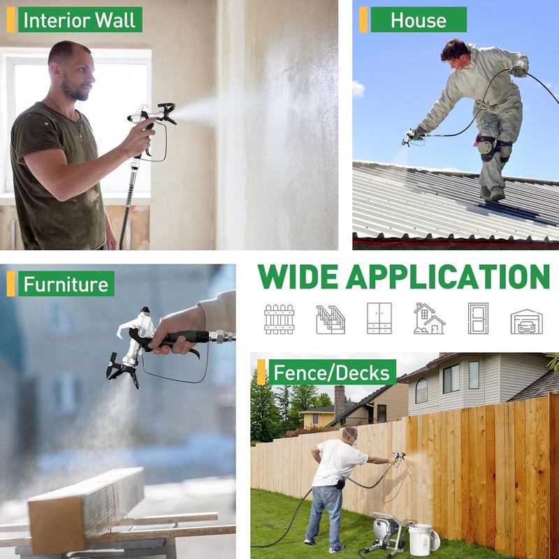 Stand Airless Paint Sprayer 3000PSI for Home Interior & Exterior Furniture & Fences, Cabinet, Ceiling,Handheld Paint Sprayer with Hose