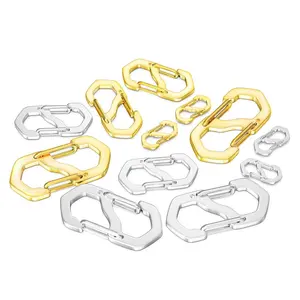 OHINGLT 12Pcs 3Size Double Opening Necklace Shortener Lobster Clasp ,Bracelet Connector Stainless Steel Necklace Clasp S Lock for Jewelry Making