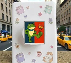 Funny Frog Phone Grip – Cute Crown Frog Phone Holder, Funny Phone Stand for Women & Teens