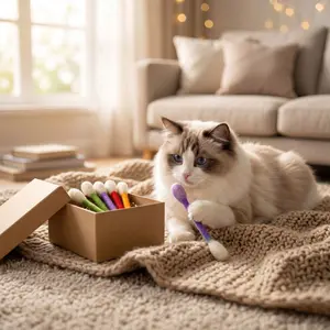 Unique Pet Toy Cat and Dog Cotton Swab Style Catnip Toys Large Size Interactive Chew Plaything for Feline Canine feather,summervibes