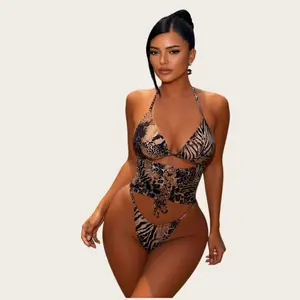 Women's Leopard Zebra Print Two-Piece Bikini Set，High Cut Thong Bathing Suit， beach summervibes vacationoutfits， Sexy Beach Vacation，Women’s Trendy Bikini，triangle bikini set，summer beach bikini set，thong swimwear set，beach pool swimwear