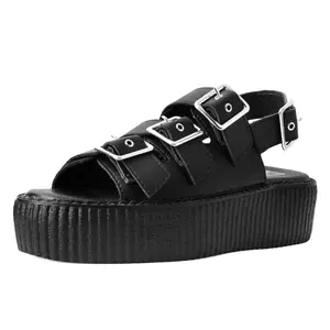 Black 3-Buckle Mondo Sandal
