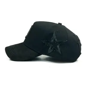 Black Star Baseball Cap with Adjustable Strap for Men Women Fashionable Outdoor Sports Hat