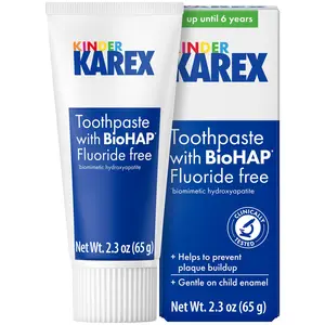 Kinder Karex Hydroxyapatite Kids Toddler Toothpaste I Fluoride Free I Clinically Tested I 2.3 oz