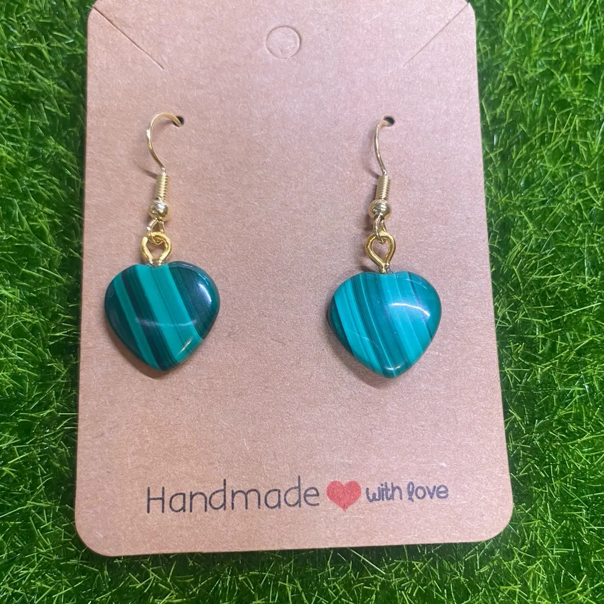 Malachite Heart Earrings - Perfect for Any Occasion