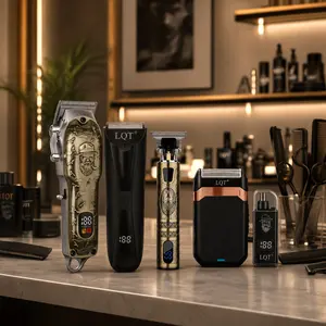 Men’s Complete Barber Grooming Kit Cordless Hair Clipper Nose Trimmer Shaver Set for Home Salon Haircut, Adjustable, Attachme,nt,Brush, Durable, Attachment, Gift, Smooth, Stainless Steel, Stainless, Stainless Steel, Storage