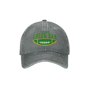 1pc Cowboy Baseball Cap With "City Love Green Bay" Printed For Women & Men, Adjustable Casual Street Hat, Ideal For Outdoor Activities, Travel And Work