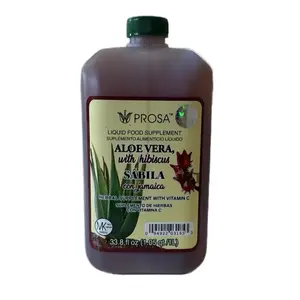 PROSA Aloe Jamaica & Hibiscus Herbal Supplement with Vitamin C for Digestive Immune Support 33.8 fl oz Liquid Formula Made in USA Natural Healthcare Aloe Vera Antioxidant