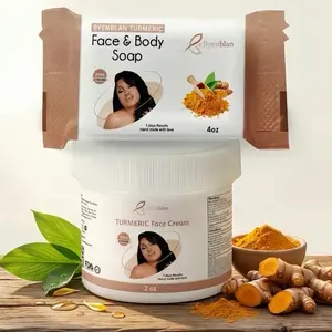 Mini set turmeric face and body soap 4 Oz and face cream/ exfoliante gently