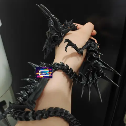 28in 3D Printed Articulated Dragon Skeleton Figurine - Realistic Fantasy Design, Spikes, Decoration Figure, Display, Dynamic Poses, Unique Gift for Fantasy Enthusiasts, Home Decor Statue