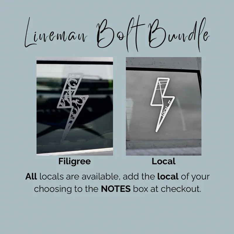 Bolt Bundle Lineman Decals – Waterproof Vinyl Sticker for Cars, Coolers & Accessories – Durable Multi-Purpose Decal