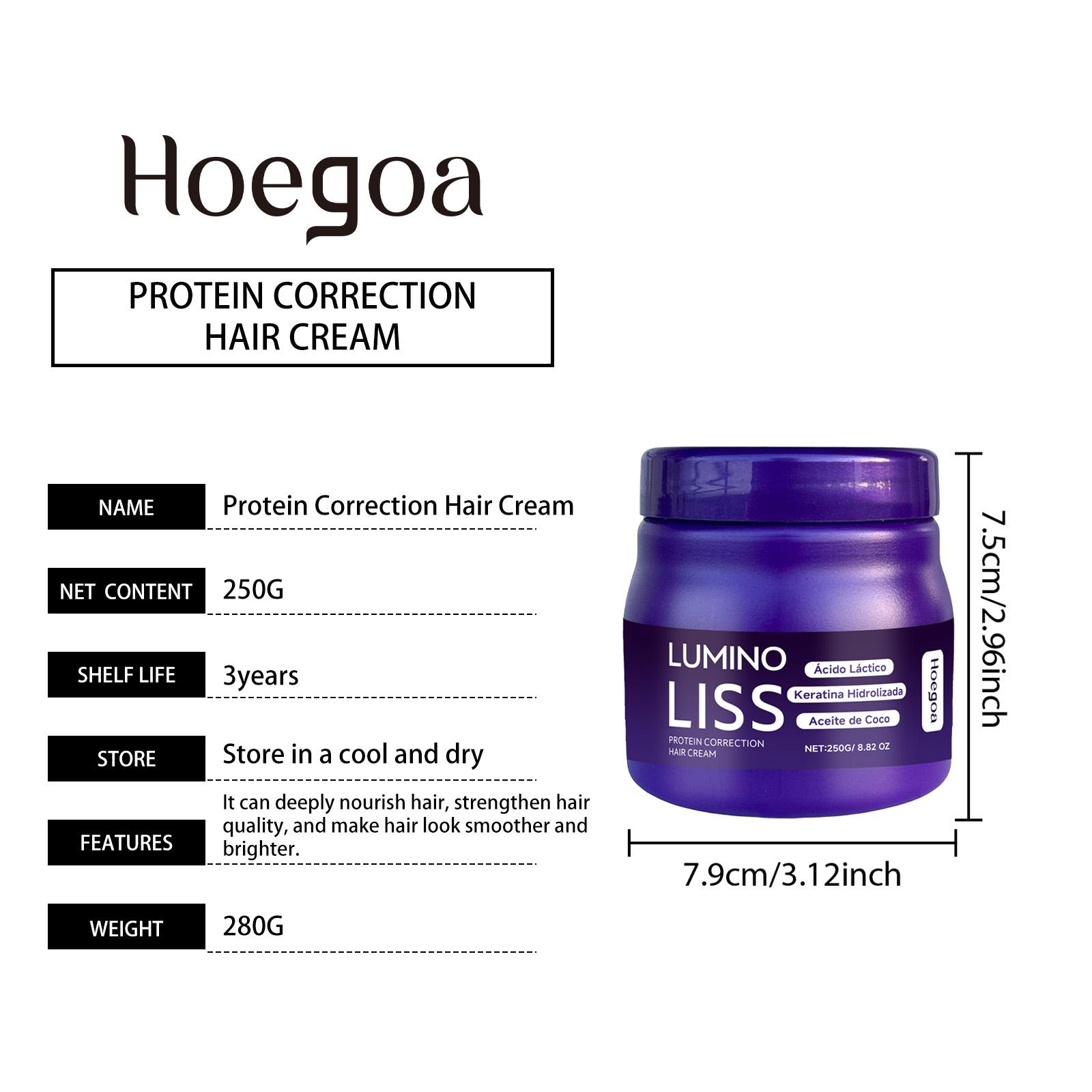 250g Keratin Hair Straightening Cream - V Deep Repair Smoothing Protein Cream for Frizz & Breakage, Hydrolyzed Keratin Nourishing Gel for High Shine, Long-lasting Professional Straightening, At-Home Salon Smooth Hair Care