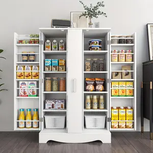 47" Modern Kitchen Sideboard with Adjustable Shelves & Drawers | Freestanding Pantry Organizer for Dining & Kitchen Storage | Hardwood & MDF Construction Contemporary Cabinet