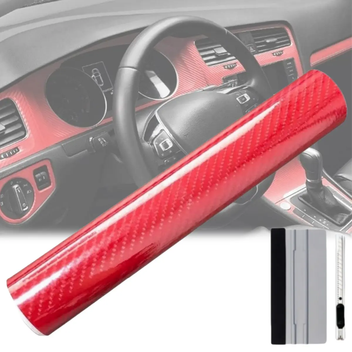 FONESO 60x8 Inch (5ft x 0.7ft) 7D Matte Vinyl Wrap Car Stickers, Bubble-Free Self-Adhesive Protective Film, Scratch-Resistant Long-Lasting Auto Accessory, Universal for Cars/SUVs, Includes Cutter & Hand Tool Set for DIY Enthusiasts Easy Install
