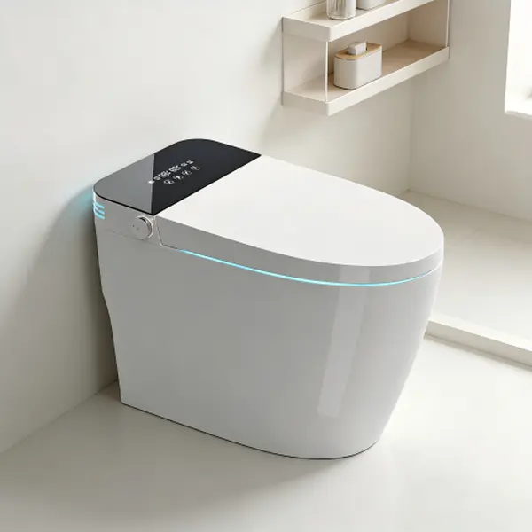 Bellemave Tankless Smart Toilet - Soft-Close Tank, Integrated Soft-Close Seat, Automatic Flushing, Heated Seat, Warm Water & Drying, Adjustable Temp, Remote Control, Side Hidden Sensing, Night Light, LED Screen, 26.77x15.75x18.11in, 81.18lbs, 9V, A Key Cl