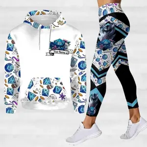 Custom Dungeons Dragons Hoodie, DnD Women Dragons Leggings, Dice Hoodie, Role Playing Gym Legging, Gaming Dungeon Master Gift