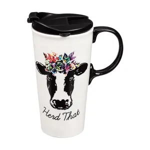 Evergreen 17oz. Ceramic "Herd That" Travel Cup