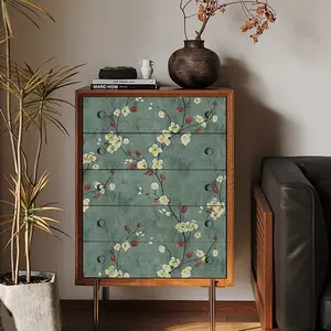 Vintage Plum and Floral Decorative Wallpaper Roll, Peel and Stick Wallpaper Designs, Waterproof, Stain Resistant, Easy to Clean, Self-Adhesive Contact Paper