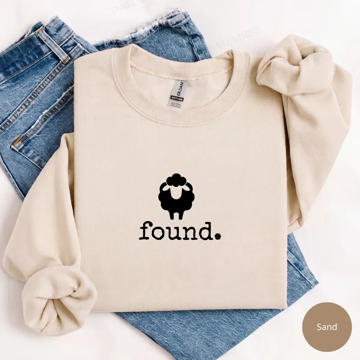 Found Psalm 23 Sheep Sweatshirt or T-Shirt, Minimalist Christian Sheep Graphic Tee, Faith-Based Scripture Shirt, Religious Gift