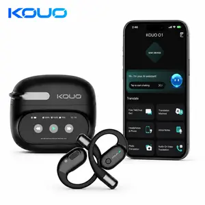 KOUO O1 Open-Ear Wireless Bluetooth 5.4 Headphones with LED HD Display High-Fidelity Sound IPX7 Waterproof for Office Sports  Studying Audio Calls earbuds tiktokshopcreatorpicks