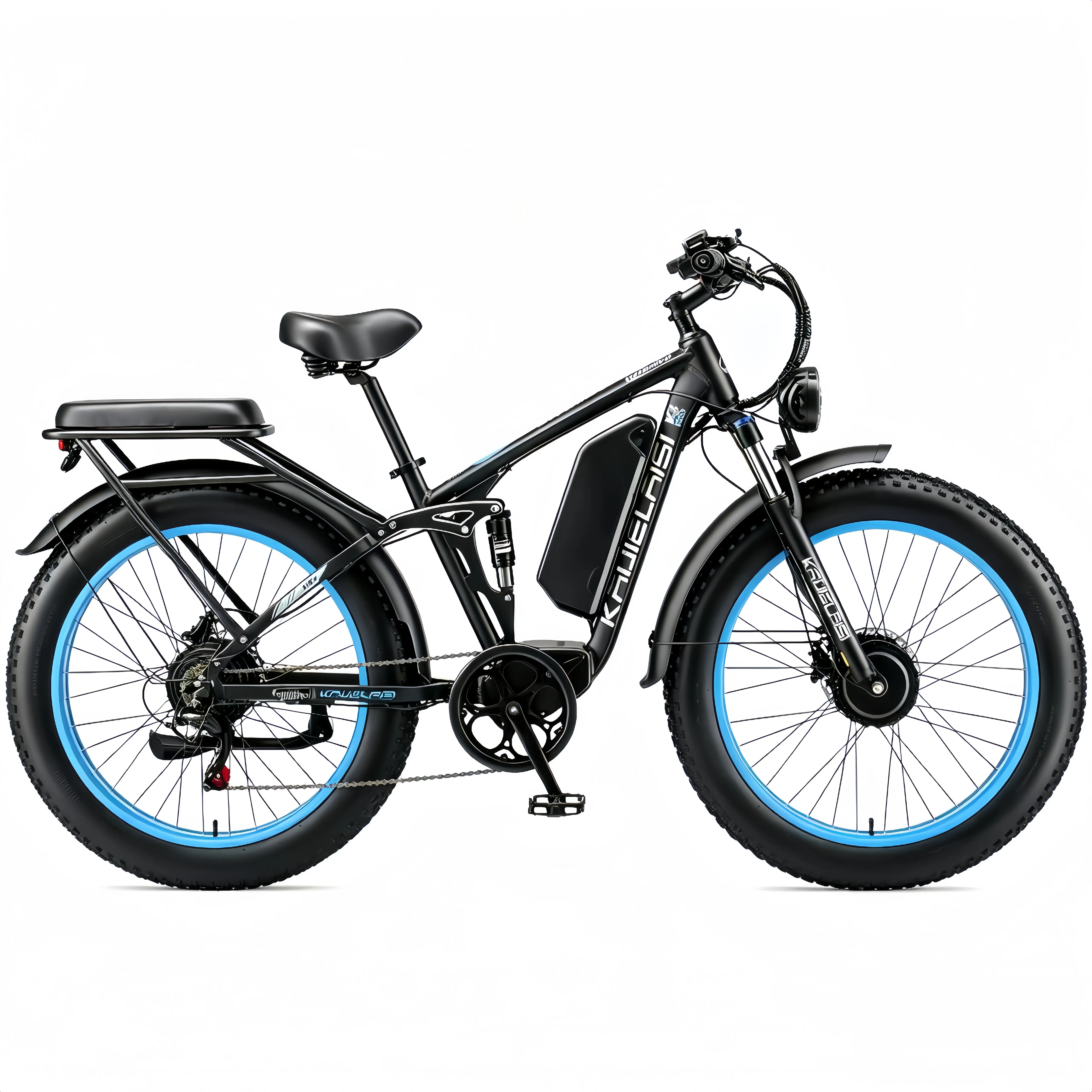 Dual motor Ebike brushless 6000W peak 52V 26Ah detachable bicycle electric bike 26 inch mountain Ebike 21 speed electric dirt electric bike fully suspended adventure bike electric bike Fatbike sohochic