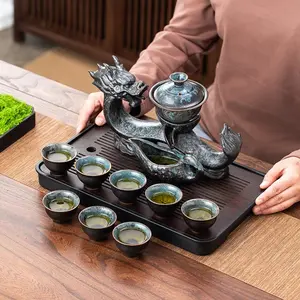 Creative Dragon Design Tea Set, 1 Set Including 1 Count Tea Pot & 8 Counts Tea Cups, Tea Making Tool for Home Office Use