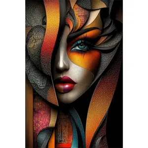 1PCS Diamond Painting Kit Abstract Woman Face DIY Rhinestone Art Craft Home Wall Decor for Adults and K