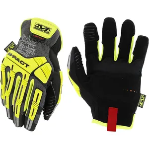 Hi-Viz M-Pact Open Cuff Gloves - High-Visibility Impact Gloves - For Builders Safety - For Construction - Vibration Absorbing - Fluorescent Yellow - Medium