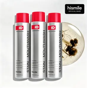 3 Piece Hismile iD Stain Whitening Mouthwash for White Teeth JH, Freshens Breath with Essential Oils 237ml Daily
