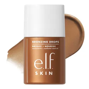 e.l.f. SKIN Bronzing Drops, Vegan & Cruelty-Free Liquid Face Tinted Serum with Vitamin E, Sunflower Oil, Shimmer Finish, Pure Gold