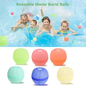Reusable Silicone Water Balloon Balls, Soft Splash Balls with Quick Fill & No Tie Design, Eco-Friendly Pool Accessories for Summer Outdoor Swimming Pool Games, Swimming Pool Accessories