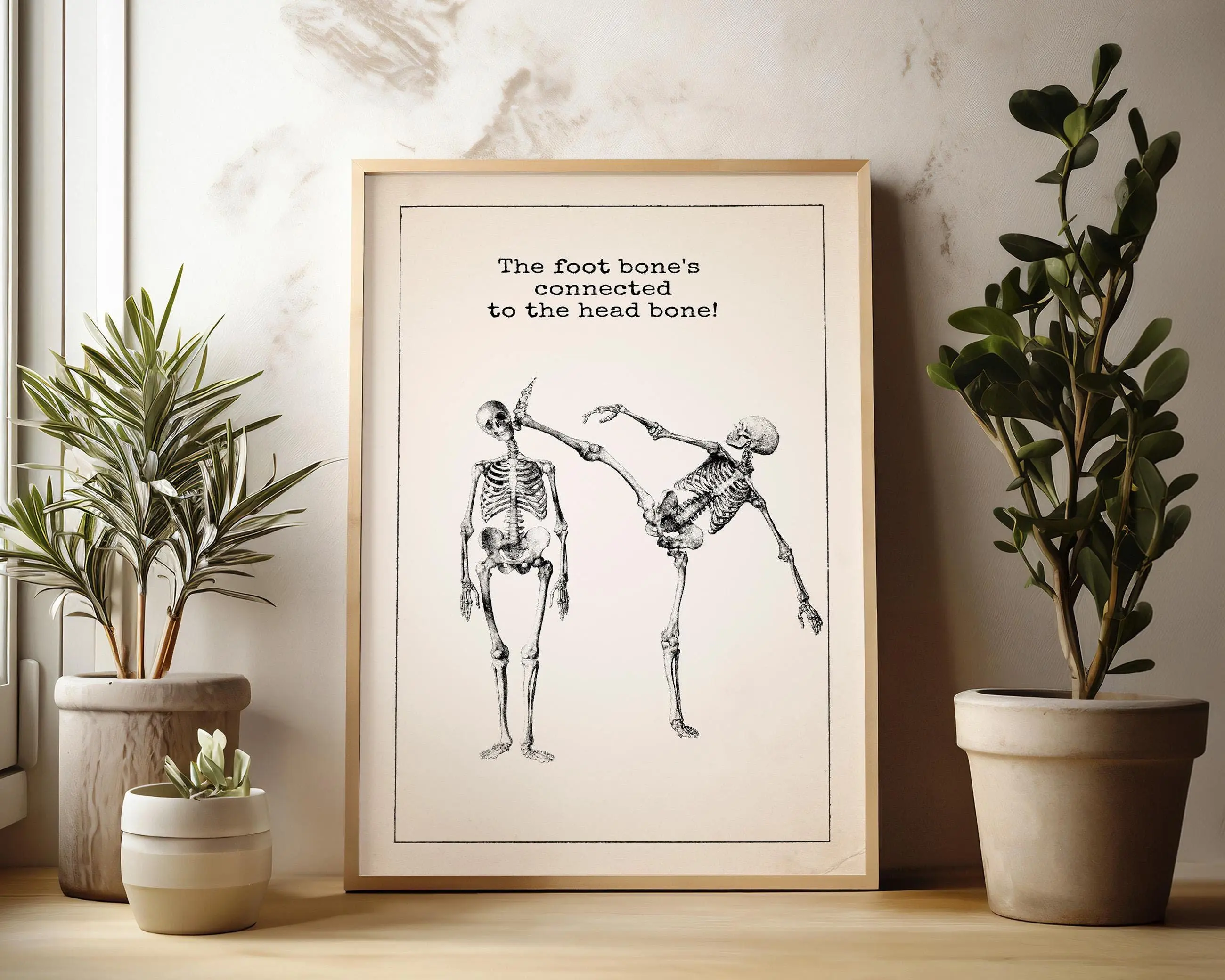 Vintage Anatomy Wall Art Medical Student Gift Taekwondo Gift Mma Fan Art Humorous Anatomy Funny Skeleton Art Poster