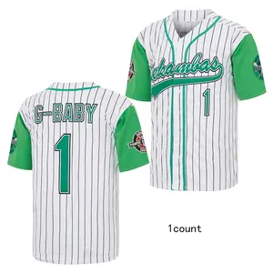 Men's DeWayne Warren Jarius 'G-Baby' Jerseys Evans #1 Kekambas Hardball Movie Terylene Embroidery Baseball Jersey Includes ARCHA Patch Uniforms Clothing breezy bowl jersey