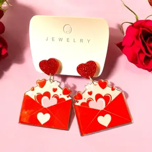 Valentine Love Letter Acrylic Earrings